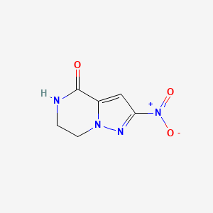 molecular formula C6H6N4O3 B8062986 2-Nitro-6,7-dihydropyrazolo[1,5-a]pyrazin-4(5H)-one 