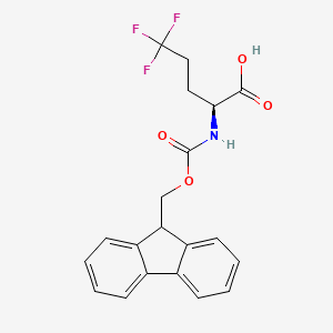 molecular formula C20H18F3NO4 B8062992 (S)-2-((((9H-Fluoren-9-yl)methoxy)carbonyl)amino)-5,5,5-trifluoropentanoic acid 