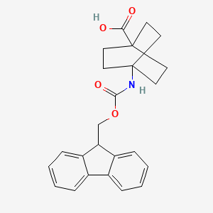 molecular formula C24H25NO4 B8063001 4-({[(9H-fluoren-9-yl)methoxy]carbonyl}amino)bicyclo[2.2.2]octane-1-carboxylic acid 