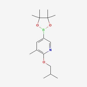 molecular formula C16H26BNO3 B8063047 3-Methyl-2-(2-methylpropoxy)-5-(tetramethyl-1,3,2-dioxaborolan-2-yl)pyridine 