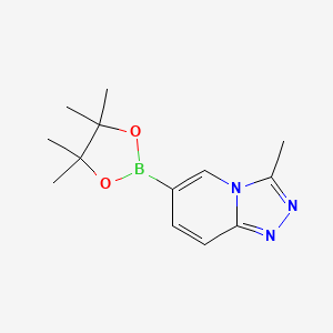 molecular formula C13H18BN3O2 B8063068 3-Methyl-6-(4,4,5,5-tetramethyl-1,3,2-dioxaborolan-2-yl)-1,2,4-triazolo[4,3-a]pyridine 