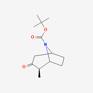 molecular formula C13H21NO3 B8063165 (2R)-叔丁基 2-甲基-3-氧代-8-氮杂双环[3.2.1]辛烷-8-羧酸酯 