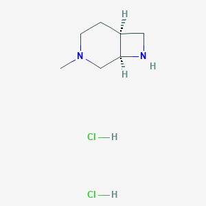 molecular formula C7H16Cl2N2 B8063219 (1r,6s)-3-Methyl-3,8-diazabicyclo[4.2.0]octane 2hcl 