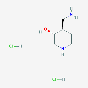 molecular formula C6H16Cl2N2O B8063241 trans-4-(Aminomethyl)piperidin-3-oldihydrochloride 
