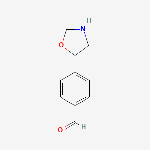 molecular formula C10H11NO2 B8063307 4-(1,3-Oxazolidin-5-yl)benzaldehyde 