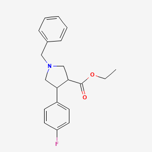 molecular formula C20H22FNO2 B8063332 Ethyl 1-benzyl-4-(4-fluorophenyl)pyrrolidine-3-carboxylate 