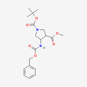 molecular formula C19H26N2O6 B8063406 1,3-Pyrrolidinedicarboxylicacid,4-[[(phenylmethoxy)carbonyl]amino]-,1-(1,1-dimethylethyl)3-methylester 