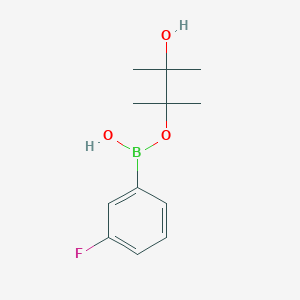 molecular formula C12H18BFO3 B8063424 (3-Fluorophenyl)-(3-hydroxy-2,3-dimethylbutan-2-yl)oxyborinic acid 