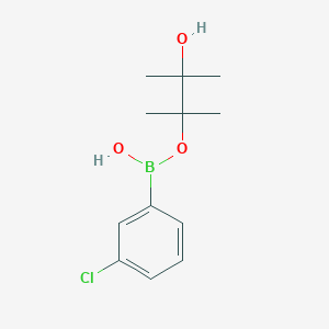 molecular formula C12H18BClO3 B8063427 (3-Chlorophenyl)-(3-hydroxy-2,3-dimethylbutan-2-yl)oxyborinic acid 