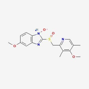 molecular formula C17H19N3O4S B8063434 5-methoxy-2-[(4-methoxy-3,5-dimethylpyridin-2-yl)methylsulfinyl]-1-oxido-1H-benzimidazol-1-ium 