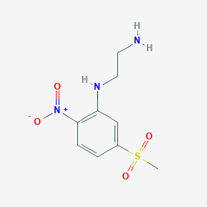 molecular formula C9H13N3O4S B8063469 N'-(5-methylsulfonyl-2-nitrophenyl)ethane-1,2-diamine 