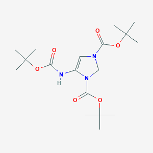 molecular formula C18H31N3O6 B8063496 DI-Tert-butyl 4-(tert-butoxycarbonylamino)-1H-imidazole-1,3(2H)-dicarboxylate 