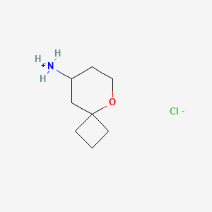 molecular formula C8H16ClNO B8063532 5-Oxaspiro[3.5]nonan-8-ylazanium;chloride 
