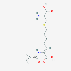 molecular formula C16H26N2O5S B8063538 (Z)-7-(2-amino-2-carboxyethyl)sulfanyl-2-[[(1S)-2,2-dimethylcyclopropanecarbonyl]amino]hept-2-enoic acid 