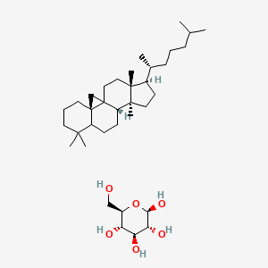 molecular formula C36H64O6 B8063551 (2R,3R,4S,5S,6R)-6-(hydroxymethyl)oxane-2,3,4,5-tetrol;(3R,11S,12S,15R,16R)-7,7,12,16-tetramethyl-15-[(2R)-6-methylheptan-2-yl]pentacyclo[9.7.0.01,3.03,8.012,16]octadecane 
