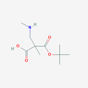 molecular formula C10H19NO4 B8063579 2-Methyl-2-(methylaminomethyl)-3-[(2-methylpropan-2-yl)oxy]-3-oxopropanoic acid 