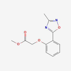 molecular formula C12H12N2O4 B8063594 Methyl 2-[2-(3-methyl-1,2,4-oxadiazol-5-yl)phenoxy]acetate 