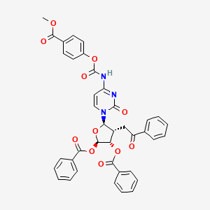 molecular formula C39H31N3O11 B8063652 methyl 4-[[1-[(2R,3R,4S,5R)-4,5-dibenzoyloxy-3-phenacyloxolan-2-yl]-2-oxopyrimidin-4-yl]carbamoyloxy]benzoate 