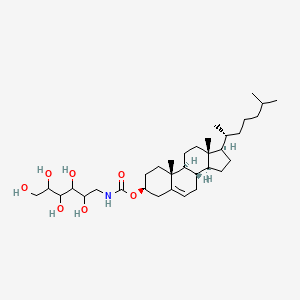 molecular formula C34H59NO7 B8063655 [(3S,8S,9S,10R,13R,14S,17R)-10,13-dimethyl-17-[(2R)-6-methylheptan-2-yl]-2,3,4,7,8,9,11,12,14,15,16,17-dodecahydro-1H-cyclopenta[a]phenanthren-3-yl] N-(2,3,4,5,6-pentahydroxyhexyl)carbamate 