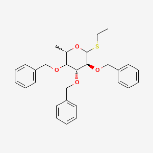 molecular formula C29H34O4S B8063663 (3S,4R,6S)-2-ethylsulfanyl-6-methyl-3,4,5-tris(phenylmethoxy)oxane 