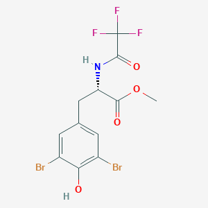 molecular formula C12H10Br2F3NO4 B8063708 (S)-Methyl 3-(3,5-dibromo-4-hydroxyphenyl)-2-(2,2,2-trifluoroacetamido)propanoate 