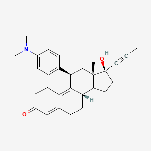molecular formula C29H35NO2 B8063759 17-beta-Hydroxy-11-beta-(4-dimethylaminophenyl)-17-alpha-(1-propynyl)-estra-4,9-dien-3-one 