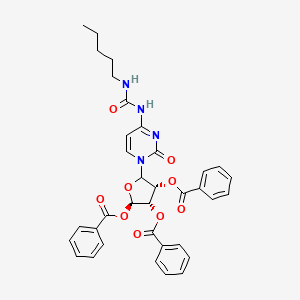 molecular formula C35H34N4O9 B8063787 [(3R,4S,5R)-4,5-dibenzoyloxy-2-[2-oxo-4-(pentylcarbamoylamino)pyrimidin-1-yl]oxolan-3-yl] benzoate 