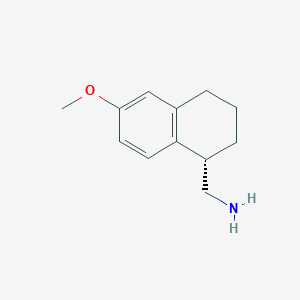 molecular formula C12H17NO B8063865 1-[(1S)-6-methoxy-1,2,3,4-tetrahydronaphthalen-1-yl]methanamine 