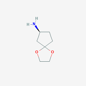 molecular formula C7H13NO2 B8063886 (S)-1,4-Dioxaspiro[4.4]nonan-7-amine 