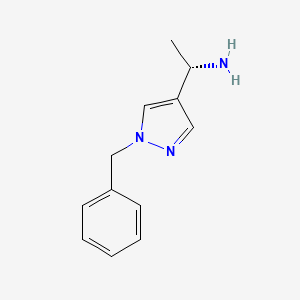 molecular formula C12H15N3 B8063939 (S)-1-(1-Benzyl-1H-pyrazol-4-yl)-ethylamine CAS No. 1373232-30-4