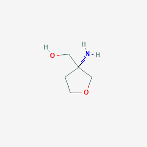 molecular formula C5H11NO2 B8063944 [(3R)-3-aminooxolan-3-yl]methanol 