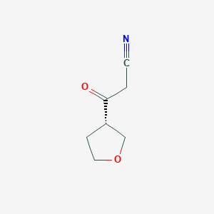 molecular formula C7H9NO2 B8063977 (S)-3-Oxo-3-(tetrahydrofuran-3-yl)propanenitrile 