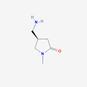 molecular formula C6H12N2O B8064011 (4R)-4-(aminomethyl)-1-methylpyrrolidin-2-one 