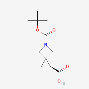 molecular formula C11H17NO4 B8064033 (2S)-5-[(2-methylpropan-2-yl)oxycarbonyl]-5-azaspiro[2.3]hexane-2-carboxylic acid 