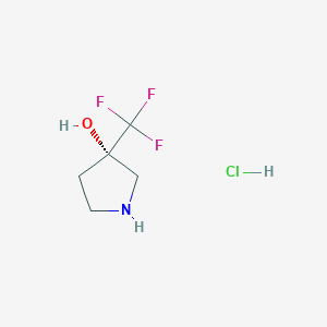 molecular formula C5H9ClF3NO B8064041 (S)-3-(Trifluoromethyl)pyrrolidin-3-ol hydrochloride 