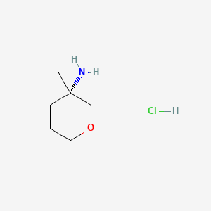 molecular formula C6H14ClNO B8064063 (S)-3-Methyltetrahydro-2H-pyran-3-amine hydrochloride 