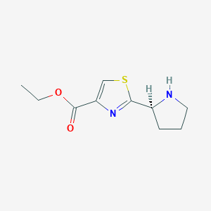 molecular formula C10H14N2O2S B8064087 ethyl 2-((R)-pyrrolidin-2-yl)thiazole-4-carboxylate hydrochloride 