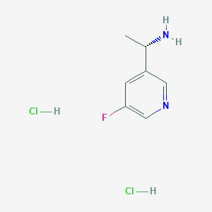 molecular formula C7H11Cl2FN2 B8064088 (S)-1-(5-Fluoropyridin-3-YL)ethan-1-amine 2hcl 