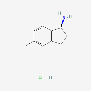molecular formula C10H14ClN B8064093 (S)-5-Methyl-2,3-dihydro-1H-inden-1-amine hydrochloride 