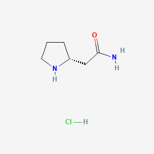 molecular formula C6H13ClN2O B8064101 (R)-2-(Pyrrolidin-2-yl)acetamide hydrochloride 