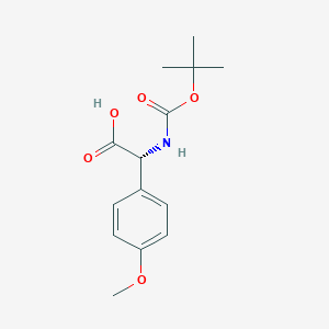 molecular formula C14H19NO5 B8064126 Benzeneacetic acid, alpha-[[(1,1-dimethylethoxy)carbonyl]amino]-4-methoxy-, (alphaR)- 