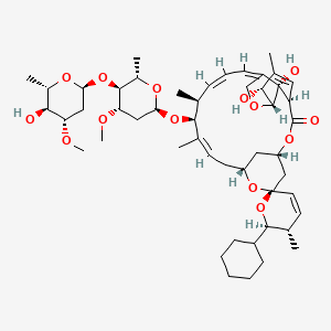 molecular formula C50H74O14 B8064169 (1'R,2R,3S,4'S,6S,8'R,10'Z,12'S,13'S,14'Z,16'Z,20'R,21'R,24'S)-2-cyclohexyl-21',24'-dihydroxy-12'-[(2R,4S,5S,6S)-5-[(2S,4S,5S,6S)-5-hydroxy-4-methoxy-6-methyloxan-2-yl]oxy-4-methoxy-6-methyloxan-2-yl]oxy-3,11',13',22'-tetramethylspiro[2,3-dihydropyran-6,6'-3,7,19-trioxatetracyclo[15.6.1.14,8.020,24]pentacosa-10,14,16,22-tetraene]-2'-one 