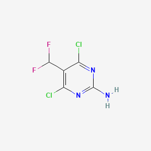 molecular formula C5H3Cl2F2N3 B8064343 4,6-Dichloro-5-(difluoromethyl)pyrimidin-2-amine 
