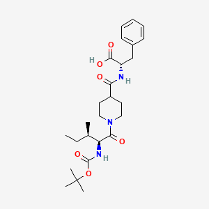 molecular formula C26H39N3O6 B8064372 (2S)-2-[[1-[(2S,3R)-3-methyl-2-[(2-methylpropan-2-yl)oxycarbonylamino]pentanoyl]piperidine-4-carbonyl]amino]-3-phenylpropanoic acid 