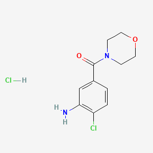 molecular formula C11H14Cl2N2O2 B8064393 (3-Amino-4-chlorophenyl)-morpholin-4-ylmethanone;hydrochloride 