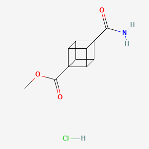 molecular formula C11H12ClNO3 B8064500 Methyl 8-carbamoylcubane-1-carboxylate hydrochloride 