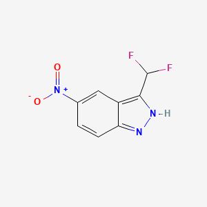 molecular formula C8H5F2N3O2 B8064533 [3-(Difluoromethyl)-1H-indazol-5-yl]azinate 
