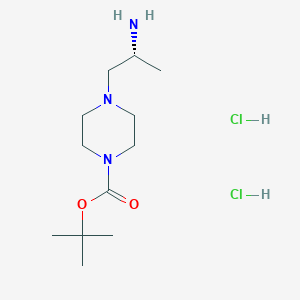molecular formula C12H27Cl2N3O2 B8064555 1-Boc-4-[(2R)-2-aminopropyl]-piperazine 2HCl 