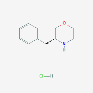 molecular formula C11H16ClNO B8064556 (R)-3-Benzylmorpholine hcl 