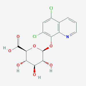 molecular formula C15H13Cl2NO7 B8064589 (2S,3S,4S,5R,6S)-6-(5,7-dichloroquinolin-8-yl)oxy-3,4,5-trihydroxyoxane-2-carboxylic acid 